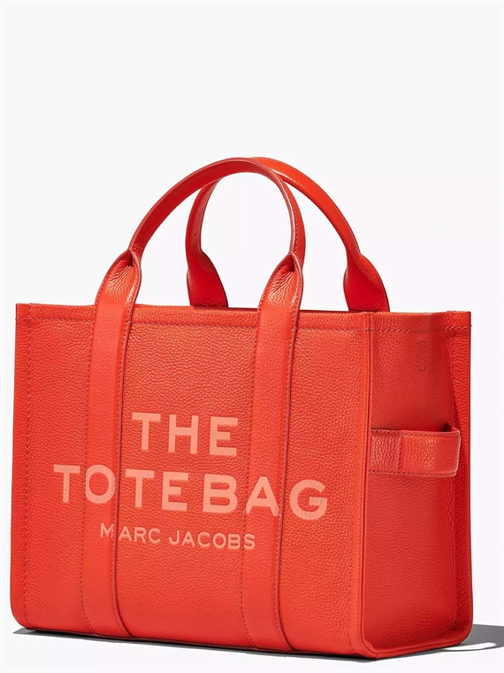 Marc Jacobs The Leather Medium Tote Bag, Electric Orange